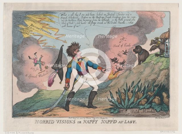 Horrid Visions of Nappy Napp'd at Last, August 23, 1808., August 23, 1808. Creator: Thomas Rowlandson.