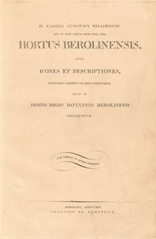 Hortus Berolinensis, 1816. Creators: Carl Ludwig Willdenow, Friedrich Guimpel