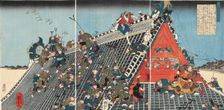 Horyu Tower, from the series Nanso Satomi Hakkenden (Tale of the Eight Dogs), c1840
