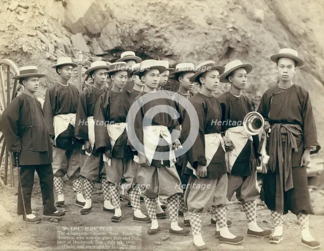 Hose team The champion Chinese Hose Team of America, who won the great Hub-and-Hub..., 1888. Creator: John C. H. Grabill.