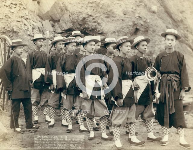 Hose team The champion Chinese Hose Team of America, who won the great Hub-and-Hub..., 1888. Creator: John C. H. Grabill.