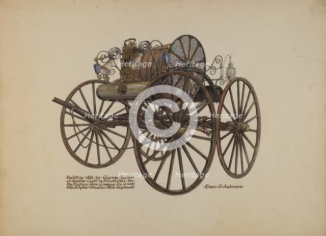 Hose Carriage, c. 1937. Creator: Elmer G Anderson.