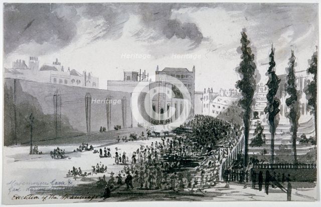 Hosemonger Lane and Gaol, Southwark, London, 1849. Artist: Anon
