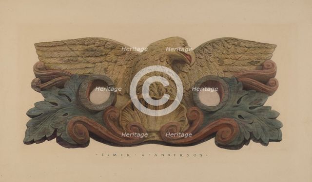 Hoseholder with Fire Company Insignia, 1935/1942. Creator: Elmer G Anderson.