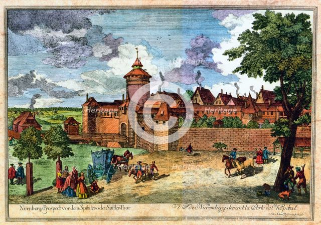 Hospital gate, Nuremberg, Germany, 17th or 18th century.Artist: John Adam