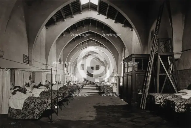 Hospital de la Santa Cruz, Barcelona: a ward, c1900. Creator: Unknown.