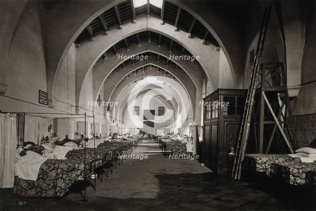 Hospital de la Santa Cruz, Barcelona: a ward, c1900. Creator: Unknown.