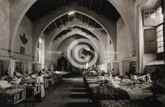 Hospital de la Santa Cruz, Barcelona: ward of San Joé Oriol, c1900. Creator: Unknown.