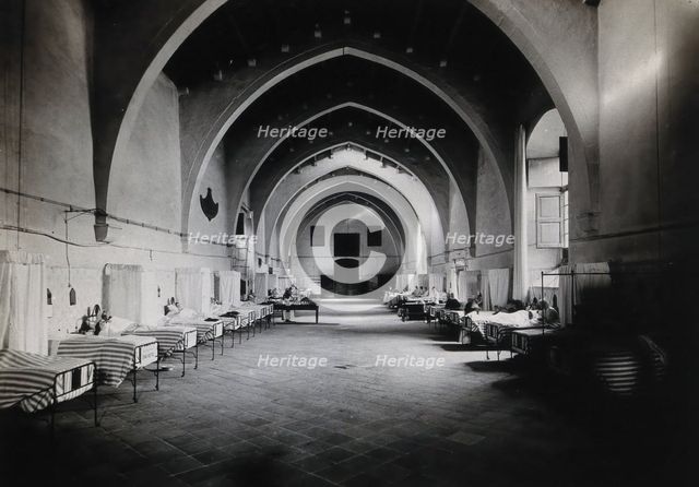 Hospital de la Santa Cruz, Barcelona: ward of Santa Eulalia, c1900. Creator: Unknown.