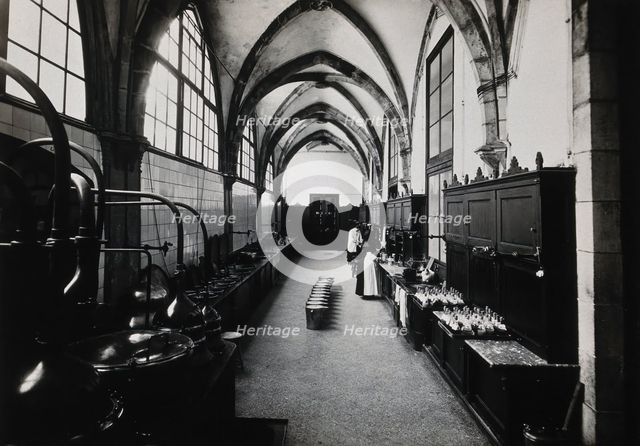 Hospital de la Santa Cruz, Barcelona: the interior of the pharmacy. Creator: Unknown.