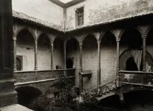 Hospital de la Santa María, Lérida: view of the staircase to the courtyard, c1900. Creator: Unknown