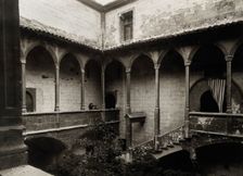 Hospital de la Santa María, Lérida: view of the staircase to the courtyard, c1900. Creator: Unknown