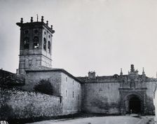 Hospital del Rey, Burgos: exterior, showing the church tower and the pilgrims gateway, c1900. Creator: Unknown