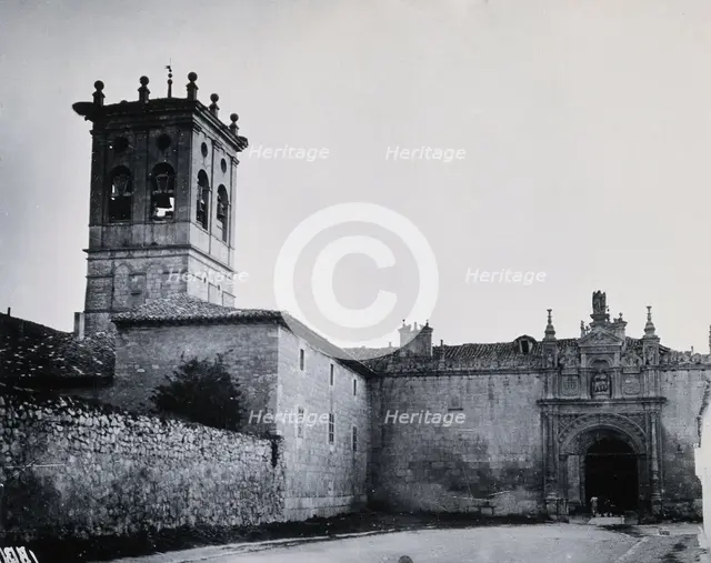 Hospital del Rey, Burgos: exterior, showing the church tower and the pilgrims' gateway, c1900. Creator: Unknown.