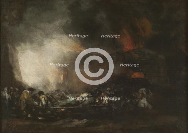 Hospital fire, c. 1810. Creator: Goya, Francisco, de (1746-1828).