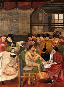 Hospital of Santa Maria della Scala, Siena: physicians and surgeons treating the sick, approx 1912. Creator: Unknown