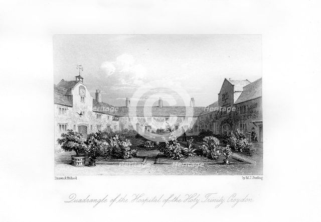 Hospital of the Holy Trinity, Croydon, 1840.Artist: MJ Starling