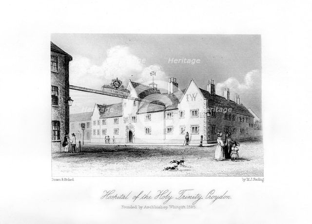 Hospital of the Holy Trinity, Croydon, 1840.Artist: MJ Starling