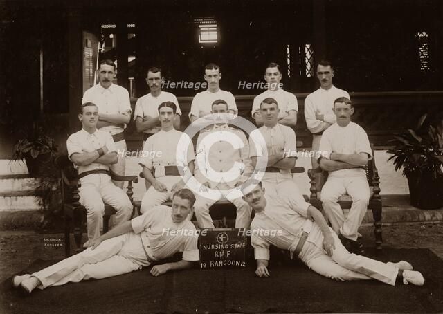 Hospital Orderlies of the 1st Royal Munster Fusiliers, Rangoon, Burma, 1913. Artist: Unknown