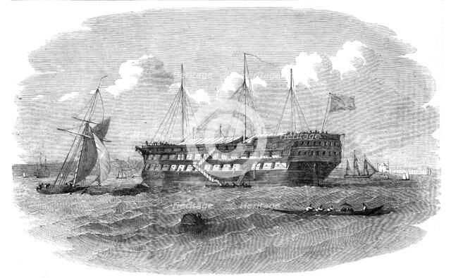 Hospital Ship near the Seraglio, at Constantinople, 1854. Creator: Unknown.