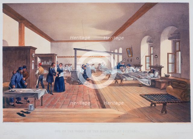 Hospital ward, Scutari, Turkey, 1856. Creator: E Walker.