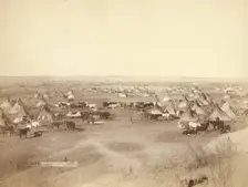 Hostile Indian camp, 1891. Creator: John C. H. Grabill