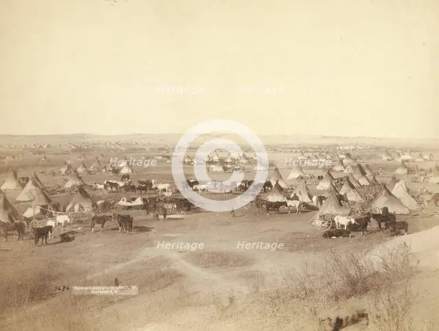 Hostile Indian camp, 1891. Creator: John C. H. Grabill.