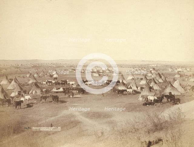 Hostile Indian camp, 1891. Creator: John C. H. Grabill.