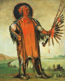 Ha-na-tá-nu-maúk, Wolf Chief, Head Chief of the Tribe, 1832. Creator: George Catlin