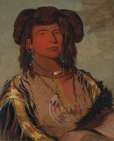 Ha-wón-je-tah, One Horn, Head Chief of the Miniconjou Tribe, 1832. Creator: George Catlin