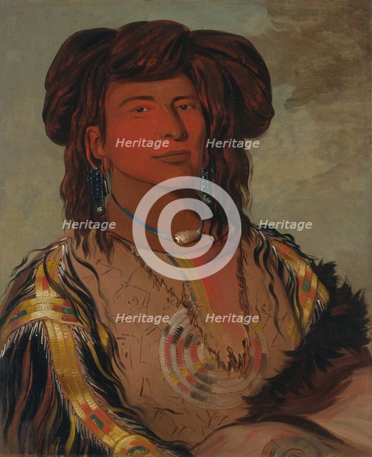 Ha-wón-je-tah, One Horn, Head Chief of the Miniconjou Tribe, 1832. Creator: George Catlin.