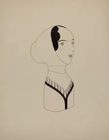 Hat Mannequin and Bonnet, c. 1937. Creator: Howard Weld