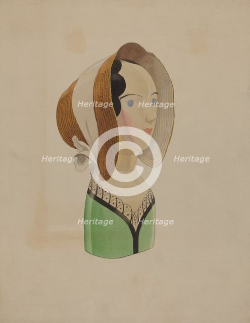 Hat Mannequin, c. 1937. Creator: Howard Weld.