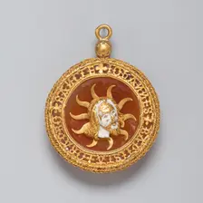 Hat Badge with the Head of Saint John the Baptist Adapted as a Pendant, France, c. 1500. Creator: Unknown