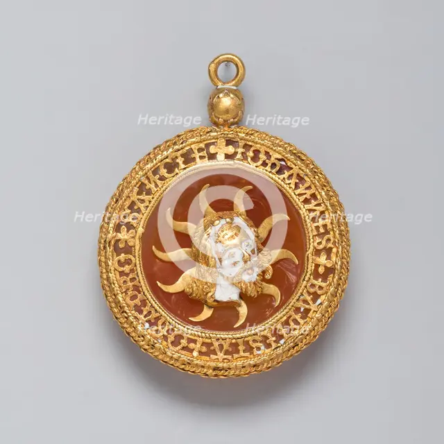 Hat Badge with the Head of Saint John the Baptist Adapted as a Pendant, France, c. 1500. Creator: Unknown.