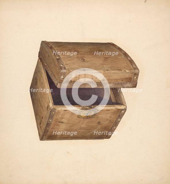 Hat Box - Wood, c. 1940. Creator: Gerald Scalise.