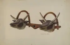 Hat Rack (Shaped Like Ox Yoke), c. 1939. Creator: Charlotte Angus