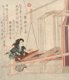 Hataori (Weaving), c1829. Creator: Shigenobu, Yanagawa (1787-1832)