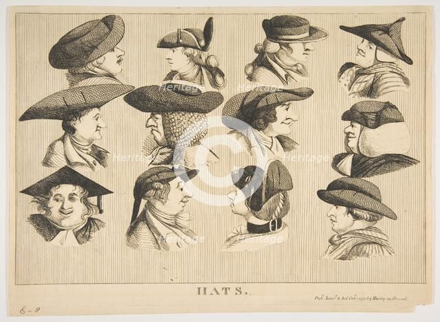 Hats, October 1, 1773. Creator: Matthew Darly.