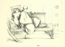 Hatto II and cat, 1861. Creator: Violetta Harriot Darwin