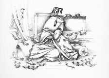 Hatto II is devoured by mice, 1861. Creator: Violetta Harriot Darwin