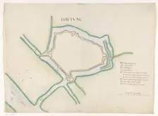 Hattem fortress map, c.1650-c.1799. Creator: Anon