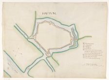 Hattem fortress map, c.1650-c.1799. Creator: Anon