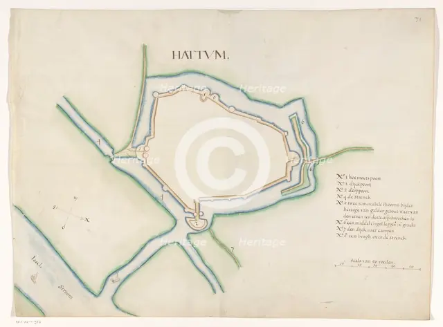 Hattem fortress map, c.1650-c.1799. Creator: Anon.