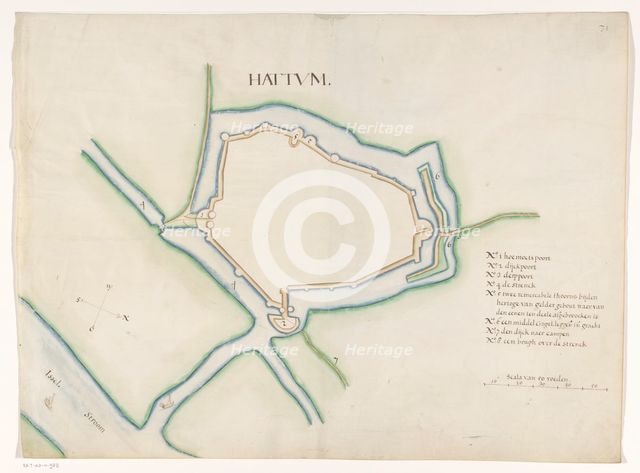Hattem fortress map, c.1650-c.1799. Creator: Anon.