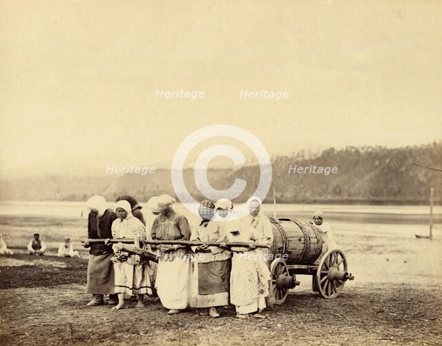 Hauling Water to the Prison Camp and Gardens, 1891. Creator: Aleksei Kuznetsov.