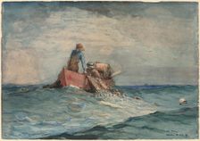 Hauling in the Nets, 1887. Creator: Winslow Homer