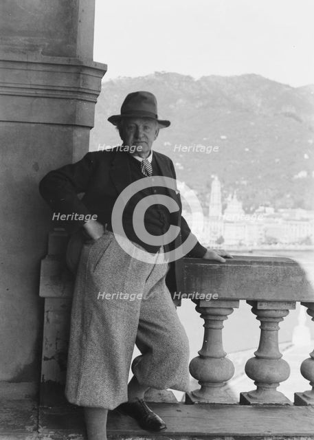 Hauptmann, Gerhart, standing outdoors, 1938 Creator: Arnold Genthe.