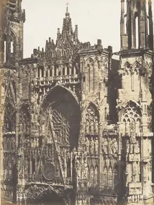 Haut de Portail, Côté de la Place, Cathédrale de Rouen, 1852-54. Creator: Edmond Bacot