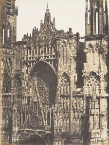 Haut de Portail, Côté de la Place, Cathédrale de Rouen, 1852-54. Creator: Edmond Bacot